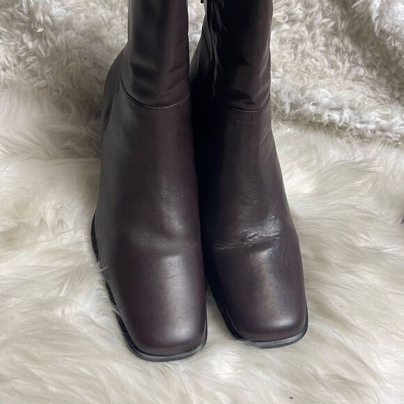 Vintage Bruno DE Milano Made In Brazil Leather dark brown ankle boots SZ9M - Picture 5 of 11